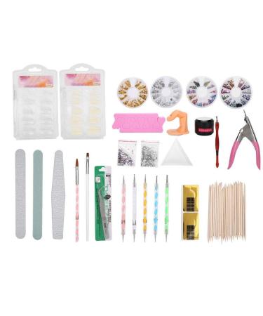 Nail Art Set 17 Pieces Professional Diy Nail Art Kit with Nail File Nail Art Rhinestone Finger Separator Acrylic Pen Dead Skin Clipper
