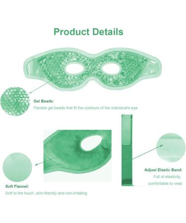 Ruzzut Cooling Gel Eye Mask with Eye Holes 2 PCS Gel Bead Cold Eye Packs for Puffy Eyes & Swelling Reusable Hot Cold Therapy Compress Heat Ice Gel Pack Green and Blue Blue&green With Eye Hole - Buy Online on GoSupps.com