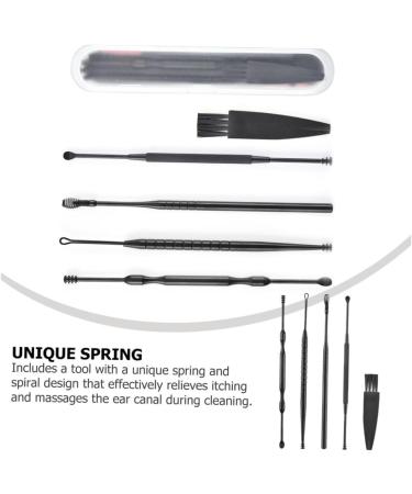 FOYTOKI Double Head Rotating Ear Scoop Earwax Removal Tool Ear Cleaner Spring Spiral Design Ergonomic Skid Handle Family Safe - Buy Online on GoSupps.com