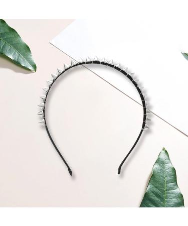 AOVNA Silver Metal Stud Rivet Spike Headband Lightweight Flexible Women Headwear Aliceband Punk Girl Easy to Wear Eye-Catching - Buy Online on GoSupps.com