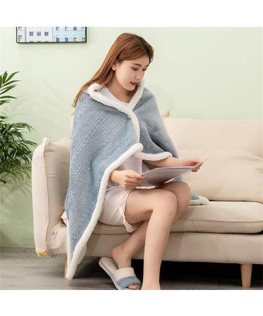 Warm Shoulder Shawl Cape Spring and Autumn Warm Soft Flannel Blanket Wearable Shawl Cape Napping Shawl Blanket for Women Blue 85*120cm - Buy Online on GoSupps.com