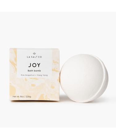 LA SALT CO Joy Bath Bomb  8 OZ - Large  Handmade with Natural Ingredients  Mineral-Rich Himalayan Salt  Cruelty-Free  Made with Pure Therapeutic Grade Essential Oils