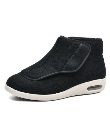 MisFun Diabetic Shoes for Men Wool Warm Diabetic Shoes Unisex Medical Shoes for Swollen Feet Be Applicable for Swollen Feet Diabetic & Edema 6 Black