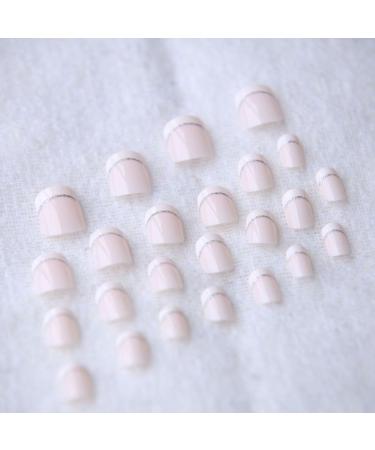 Jovono French Artificial Nails - Nude Pink Press-On Nails for Women & Girls (24 Pieces Size M) - Ballerina Acrylic Design - Buy Online on GoSupps.com