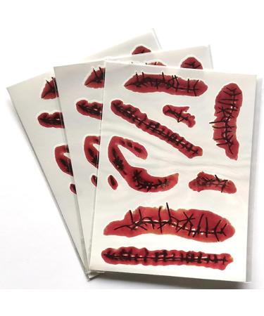 Chucky Costume Fake Blood Zombie Scars Tattoos Bloody Scar with Fake Blood Costume Makeup Halloween Decorations Party Favor - Buy Online on GoSupps.com