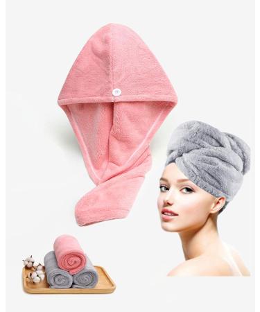 Shop Lumimi 4-Piece Microfiber Hair Turban Set - Soft Extra Absorbent Fast-Drying Towel for Quick Drying - Gift Set in Pink Gray & Light Blue - Buy Online on GoSupps.com