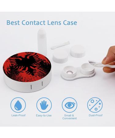 Albanian Flag Contact Lens Case Kit | Eye Care Holder with Mirror Tweezers & Solution Bottle - Perfect for Travel & Home - Buy Online on GoSupps.com