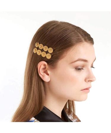 Yalice Coin Bobby Pins Barrettes Bride Hair Clips Wedding Hair Accessories for Women and Girls 2Pcs (Gold)