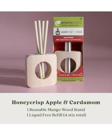 Enviroscent Ltd Edition Seasonal Non-Toxic Air Freshener Kit - Honeycrisp Apple & Cardamom | Essential Oils 6 Stix Mango Wood Stand | International Shipping - Buy Online on GoSupps.com