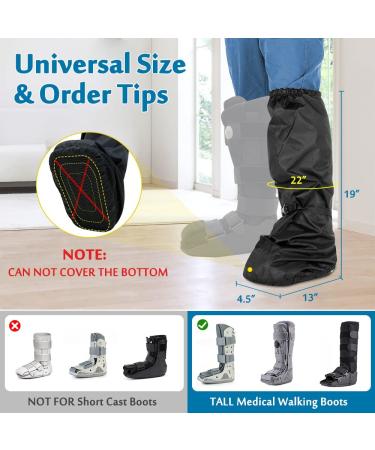 Orthopedic Air Walker Boot Cover for Ankle Fracture - Waterproof Snow Boot Protector (Black) - Buy Online on GoSupps.com