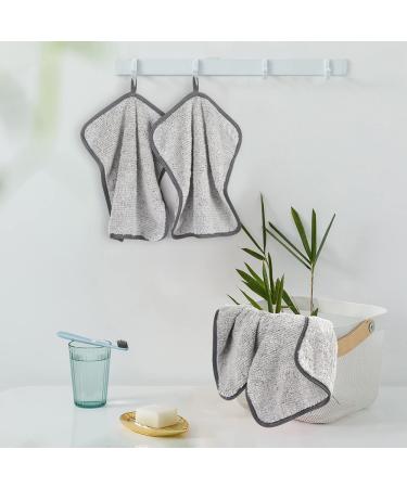 Sunland Microfiber Bamboo Charcoal Face Towels 11x11 Inch - Pack of 6 | Reusable Makeup Remover Cloth and Facial Washcloths for Bath - Buy Online on GoSupps.com