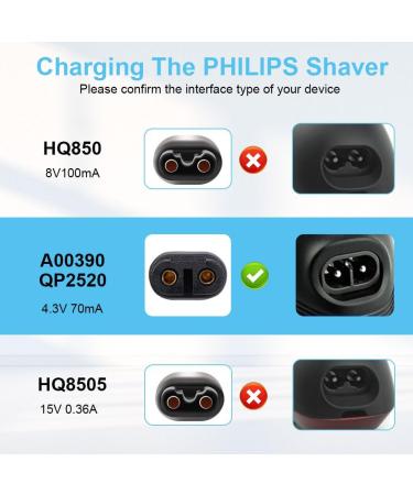 Vicloon 4.3V 70mA Philips Razor & Shaver Charger | Compatible with QP2528 QP2520 MG3730 & More | International Shipping - Buy Online on GoSupps.com