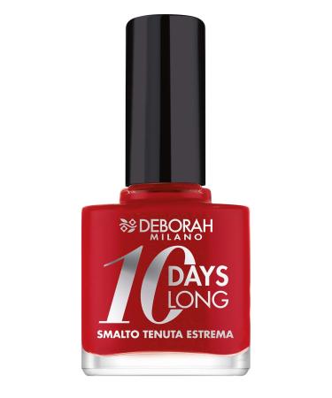 Deborah 10 Days Long N.904 Queen Red Nail Polish lasts up to 10 days without retouching or UV lamp for nutritious and luminous nails