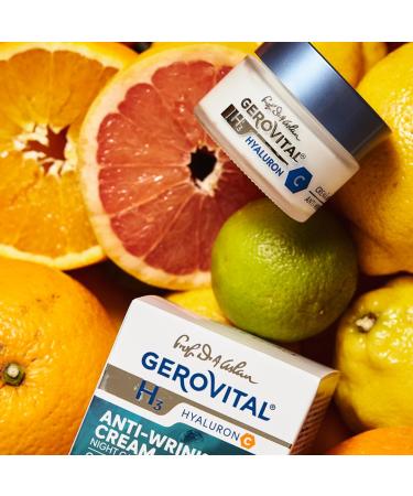 Buy GEROVITAL HYALURON C Anti-Wrinkle Night Face Cream - Hyaluronic Acid Vitamin C & E 50ml | Moisturizing & Regenerating for Dry/Normal Skin Fast International Shipping - Buy Online on GoSupps.com