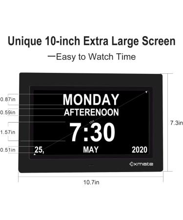Exmate Digital Calendar Alarm Clock - 10 Large LCD 8 Multilingual Alarms Slumber Function - Ideal for Home & Office Perfect for Seniors - International Shipping Available - Buy Online on GoSupps.com