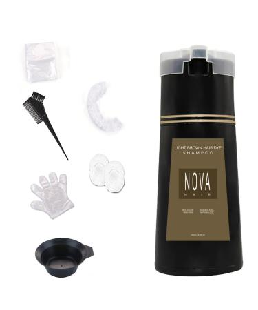 ZIMOIN Hair Dye Shampoo Nova Hair Instant Dye Shampoo Trynova Hair Shampoo Hair Color Shampoo for Hair Light Brown