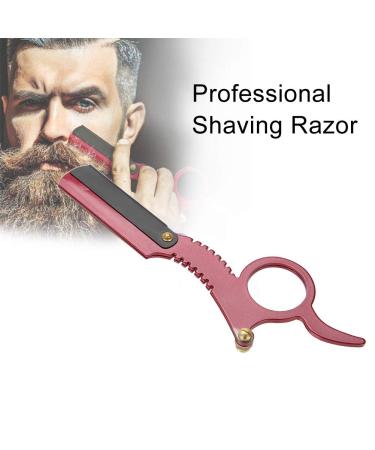 Manual Stainless Steel Men's Razor - Thumb Shape Straight Shaver for Facial Hair Removal (Red) - International Shipping Available - Buy Online on GoSupps.com