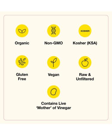 Bragg Organic Apple Cider Vinegar with Mother, Raw & Unfiltered, 16 Fl Oz (Pack of 2) + Bonus Measuring Spoon | All-Natural Ingredients - Buy Online on GoSupps.com