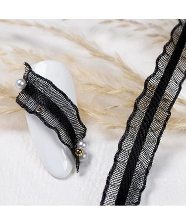 Fingernail Ornament Lace Nail Decor 11.81in Fashion Faux Pearl Gentle Style Nail Art Supply Ladies DIY Nail Decoration - Buy Online on GoSupps.com