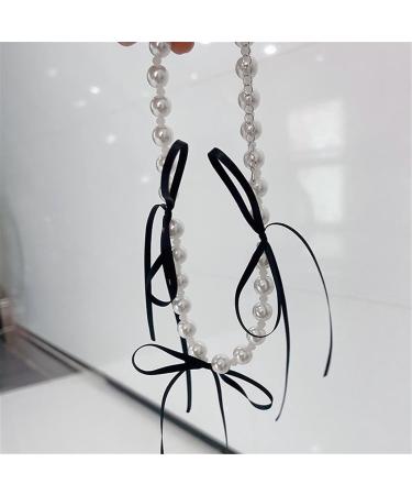 Buy OralGos Fashion Women's Ribbon Necklace | Elegant Bow & Pearl Pendant | Unique Fringe Design - International Shipping Available - Buy Online on GoSupps.com