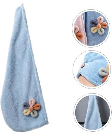 MERRYHAPY Coral Fleece Dry Hair Hat - Quick-Dry Shower Cap & Head Scarf for Women | Soft Turban | 63X25CM Blue Bath Towel - Buy Online on GoSupps.com