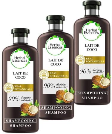 Herbal Essences Pure Coconut Milk Hydration Shampoo, 90% Natural Ingredients, Paraben Free, Dye Free, Silicone Free, Paraffin Free, 250ml x3 Pack