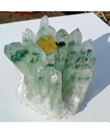 Natural Green Ghost Crystal Cluster Original Stone Reiki Orange Crystals Minerals Specimen Home Decor ZJGIDTEM (Color : 550-600g) - Buy Online on GoSupps.com