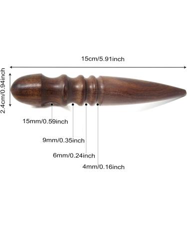 Honbay Ebony Wood Leather Edge Burnisher Tool - 4 Grooves for Perfectly Burnished Leather Projects - Buy Online on GoSupps.com