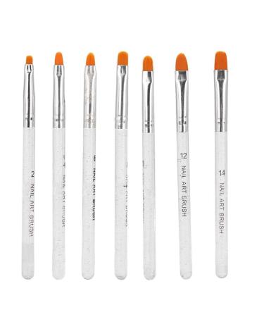 7PCs Nail Art Dotting Pen Set Nail Art Tips Builder Brush Nail Painting Brush Pen Set Nail Art Polish Brush Nail Art Brush Diy Pattern Nail Painting Drawing uv gel pen for home (transparent)