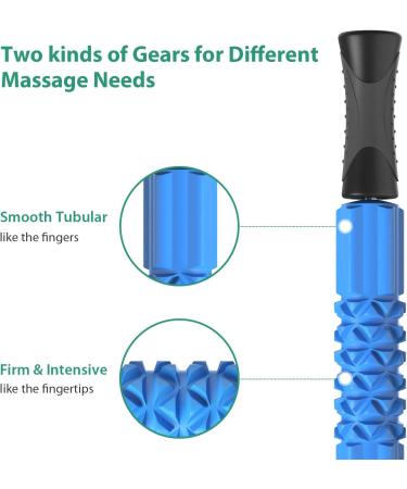 Sportneer Muscle Roller Stick - Handheld EVA Foam Roller for Athletes | Relieve Muscle Soreness and Tightness | Leg and Back Recovery Tool - Buy Online on GoSupps.com