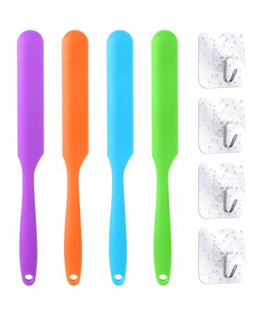 Bubuyun 8 pieces of non -stick wax spatula silicone spatula mix butter scraps wax Applicator hair removal pins reusable scraps with hooks