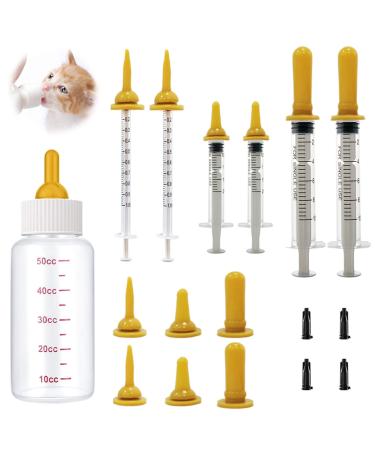 Kitten Bottle Puppy Syringe Feeder Pet Feeding Bottle with Nipple Feeding Needle Tubing for Puppy Kitten Squirrels and Other Newborn Pets Puppy Kitten Whelping Kit 13Pack - Buy Online on GoSupps.com