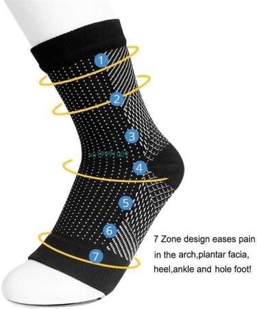 Dr. Sock Calm Anti-Fatigue Compression Foot Sleeve - Plantar Fasciitis & Achilles Support Brace (3 Pieces L/XL) - International Shipping Available - Buy Online on GoSupps.com