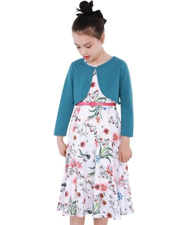 BONNY BILLY Girls Long Sleeve Knitted Cotton Bolero Shrug - Dark Green, 5-6 Years | Kids Clothing - Buy Online on GoSupps.com