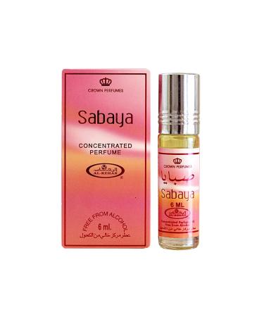 Al-Rehab SABAYA |CPO-6ML/0.2 Oz| Sweet Floral woody musky powder & Flowers Mini perfume oil roll on collection Sabaya 0.2 Fl Oz (Pack of 1)