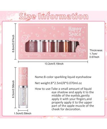 EVpct Liquid Glitter Eyeshadow and Eyeliner Set - 8 Colors Shimmer Metallic Makeup Kit Waterproof with Glitter Sparkle - Ideal for Eye Makeup Looks - 03 - Buy Online on GoSupps.com