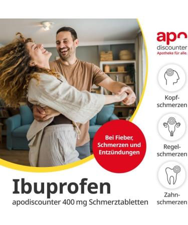 Ibuprofen Apodiscounter 400 mg Pain Relief Tablets - 50 pcs | Fast International Shipping - Buy Online on GoSupps.com