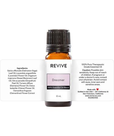 Dreamer Essential Oil Blend by Revive Essential Oils - 100% Pure Therapeutic Grade for Diffuser Humidifier Massage Aromatherapy Skin & Hair Care - Buy Online on GoSupps.com