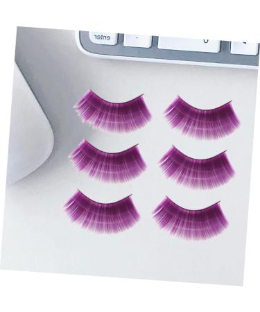 minkissy 6 Pairs Performance Eyelashes Fake Eyelashes Colored False Lashes Long Cross False Eyelashes Party Eyelashes Faux- Costume Eye Lashes Makeup Black Outfit 3d Face Purple Accessories - Buy Online on GoSupps.com