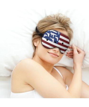 American Flag Guns & Bullet Holes Sleep Mask - Adjustable Strap, Light Blocking Eye Cover for Men and Women | Ideal for Travel, Night Time and Naps - Buy Online on GoSupps.com