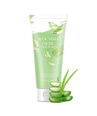 Aloe Vera Facial Scrub - Face Scrub Exfoliator - Aloe Vera Scrub Face Exfoliator - Dark Spot Remover for Face Scrub Gel - Clean Pore Dirt Oil Control - Moisturizing Hydrating Smooth Tender Refreshing