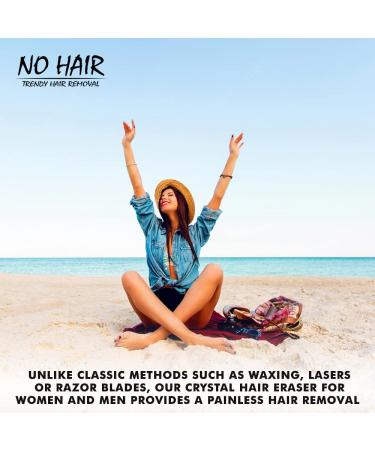 No Hair Crystal Hair Eraser - Reusable Painless Hair Remover for Men and Women - Exfoliation Tool for Back, Arms, and Legs - Matte Purple - Buy Online on GoSupps.com