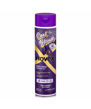 NOVEX Cool Blonde Purple Toning Shampoo 10.1oz/ 300ml - Purple Shampoo Neutralizes Tones with Acai extract and Ceramides for blonde silver bleached or brassy hair