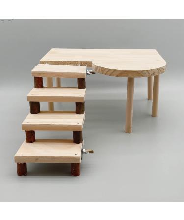 Wooden Hamster Toys Platform with Climbing Ladder - Small Animal Cage Accessories Set - Buy Online on GoSupps.com