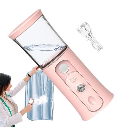 Cordless Travel Steamer | Handheld Cordless Face Steamer Handy Nano Mist Sprayer with Colorful Light Rechargeable Cool Mist Sprayer for Home Travel Pink - Buy Online on GoSupps.com