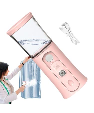 Portable Face Steamer | Handheld Nano Mister Rechargeable Cool Mist Sprayer with Colorful Light Handheld Rechargeable Cool Mist Sprayer for Face Hydrating Pink
