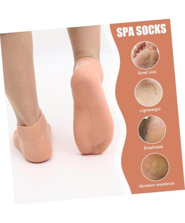POPETPOP 2 Pairs Exfoliating Moisturizing Socks Cotton spa Socks Heel Protector Socks Foot exfoliating Socks Heel Socks for Dry Cracked feet Moisture Socks sebs Cover Girl whitening 23x9.5cm - Buy Online on GoSupps.com