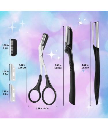 Professional Eyebrow Grooming Kit for Women and Men | Includes Brush, Razor, Comb, Scissor, Knife, Trimmer, and Tweezers - Buy Online on GoSupps.com