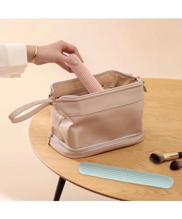 4 Pieces Toothbrush Case Set - Portable Storage Cover for Family & Travel - Plastic Toothbrush Etui in Pink & Green - Buy Online on GoSupps.com