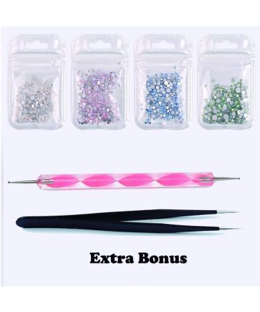 DAODER 4-Pack Sparkly Opal Rhinestones for Nails - 3D Nail Art Kit with Crystal Diamond Charms - Nail Decoration Gems in Pink, White, Blue, Green - DIY Nail Jewels & Crafts - Buy Online on GoSupps.com